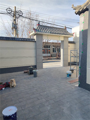 北京顺义自建房外墙水包砂仿石漆涂装