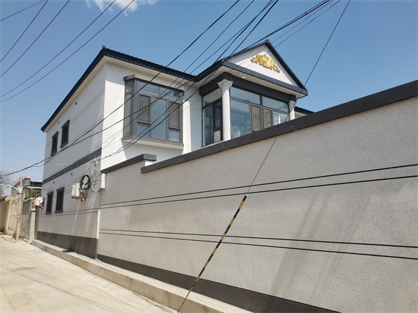 北京顺义马庄自建房外墙水包砂装饰案例