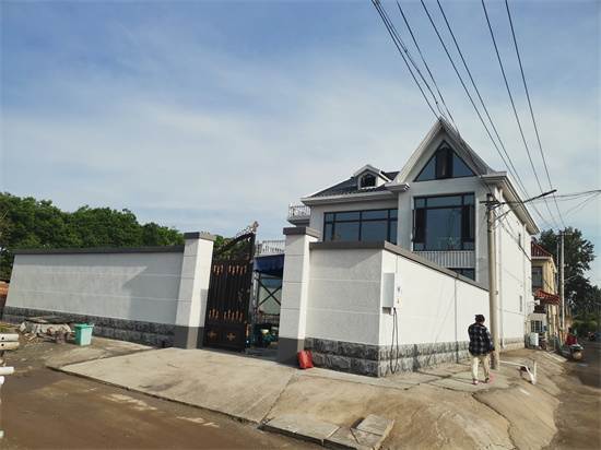 顺义田家营别墅外墙水包砂仿石漆高端定制